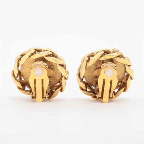 CHANEL 2cc3 1988 CC Mark Coin Rhinestone Earring gold WS15770