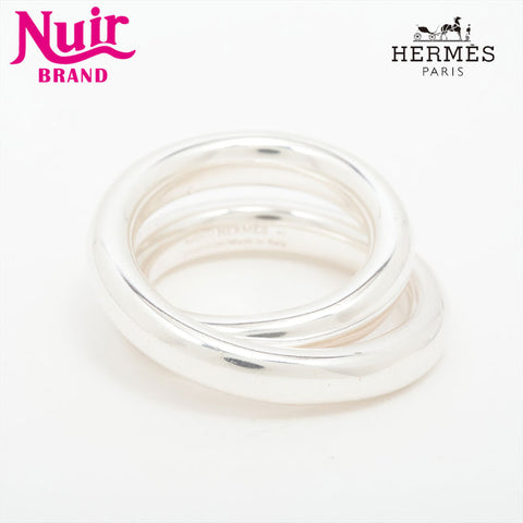 HERMES Size: 49 21 Stainless Steel Vertige Ring Silver WS15776