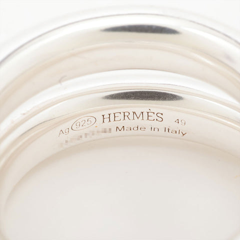 HERMES Size: 49 21 Stainless Steel Vertige Ring Silver WS15776