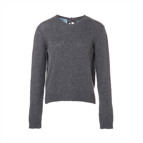 PRADA Size:40 Cashmere Back Open Knit Ribbon 2015 knit gray WS15781