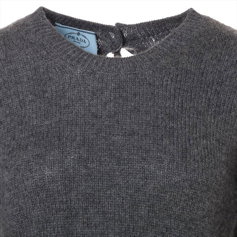 PRADA Size:40 Cashmere Back Open Knit Ribbon 2015 knit gray WS15781