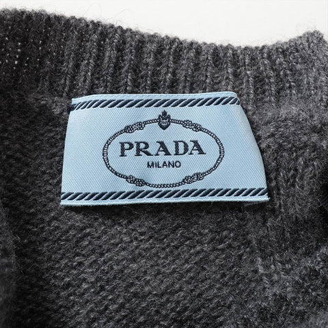 PRADA Size:40 Cashmere Back Open Knit Ribbon 2015 knit gray WS15781