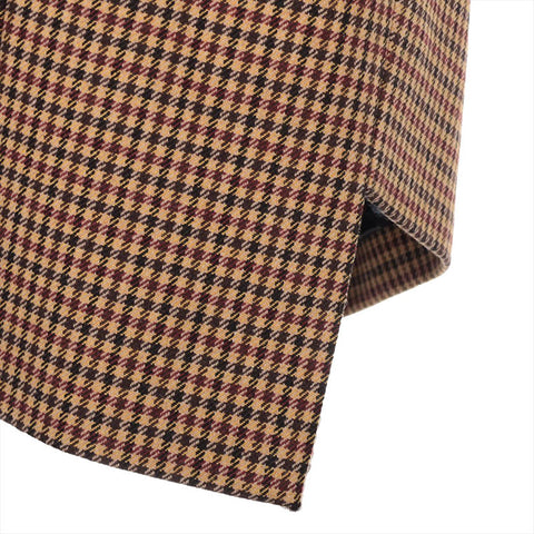 BALENCIAGA Size: 34 Checked Tight Asymmetrical Logo Button Wool 2019 skirt beige WS15782