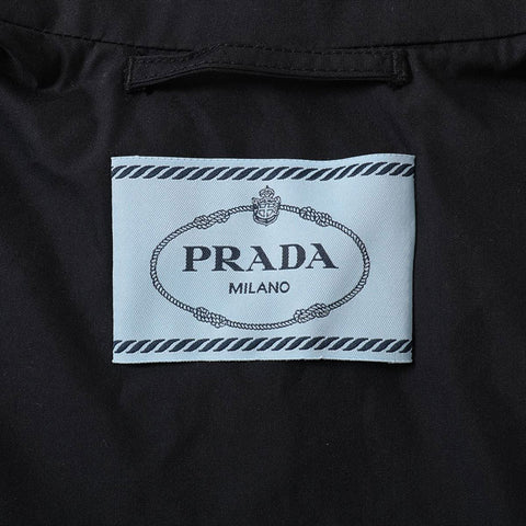 PRADA Size: 38 Cotton Short Cropped Bag Triangle Logo Jacket black WS15783
