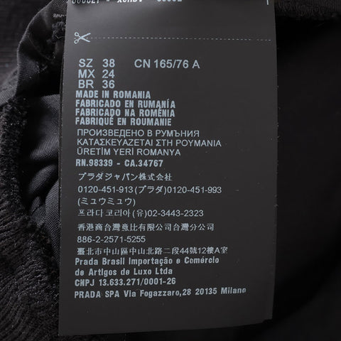 PRADA Size: 38 Cotton Short Cropped Bag Triangle Logo Jacket black WS15783