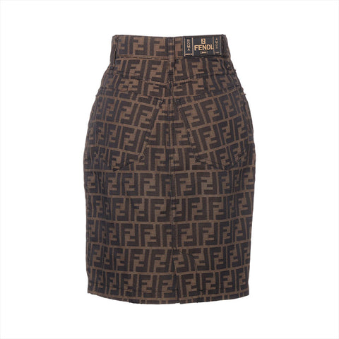 FENDI Size:38 Zucca Tight Mini skirt Brown WS15784