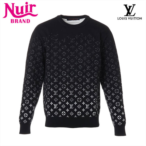 LOUIS VUITTON Size:S Cotton 24 Stainless Steel Knit RM241Q Monogram Gradient knit black WS15786