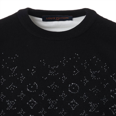 LOUIS VUITTON Size:S Cotton 24 Stainless Steel Knit RM241Q Monogram Gradient knit black WS15786