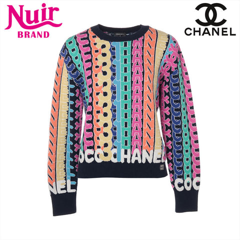 CHANEL Size:36 cashmere P72599 multicolor logo knit multicolor WS15787