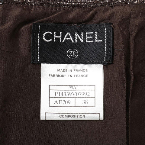 CHANEL Size: 38 Wool 99A Suit Skirt suit Brown WS15788