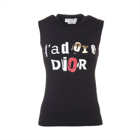 Christian Dior Size: 36 Cotton J'adore Logo Tank top black WS15789