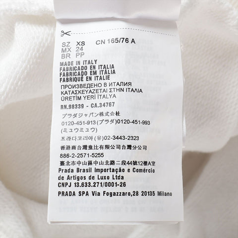 PRADA Cotton Logo Size:XS sweat white WS15792