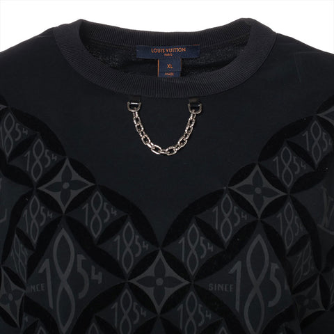 LOUIS VUITTON Size:XL 21Stainless Steel Cotton Monogram Short sleeve T-shirt black WS15793