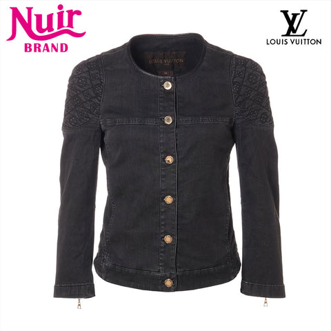 LOUIS VUITTON Size: 34 Cotton Monogram Denim Jacket gray WS15794