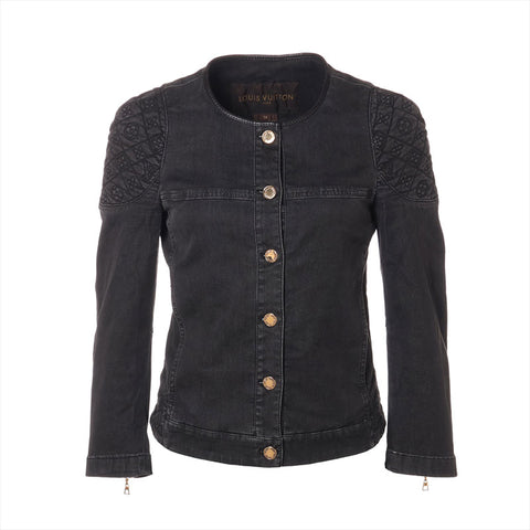 LOUIS VUITTON Size: 34 Cotton Monogram Denim Jacket gray WS15794