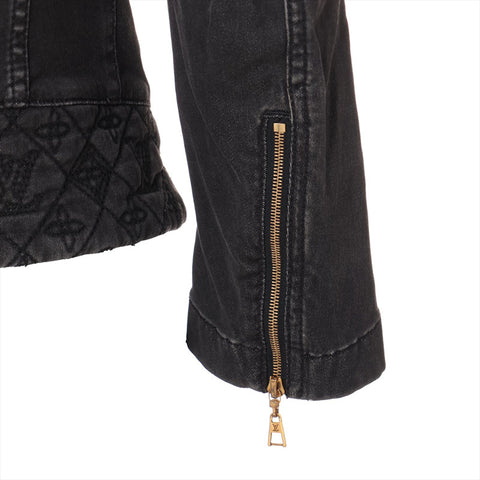 LOUIS VUITTON Size: 34 Cotton Monogram Denim Jacket gray WS15794