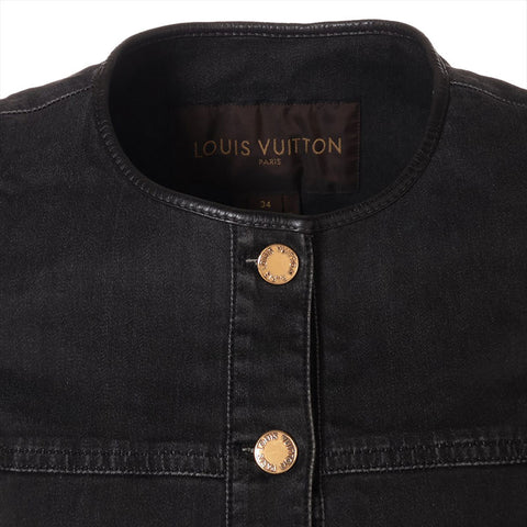 LOUIS VUITTON Size: 34 Cotton Monogram Denim Jacket gray WS15794