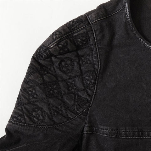 LOUIS VUITTON Size: 34 Cotton Monogram Denim Jacket gray WS15794