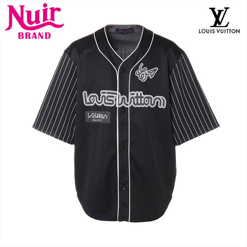 LOUIS VUITTON Size:XL Baseball Shirt 23 Stainless Steel Short sleeve shirt black WS15797