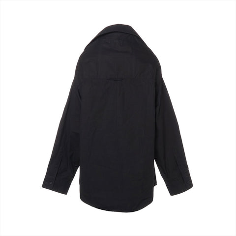 BALENCIAGA Size: L Cotton Back Logo Lifted Collar Shirt 22AW Long sleeve shirt black WS15798