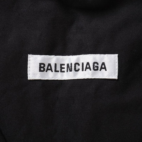 BALENCIAGA Size: L Cotton Back Logo Lifted Collar Shirt 22AW Long sleeve shirt black WS15798