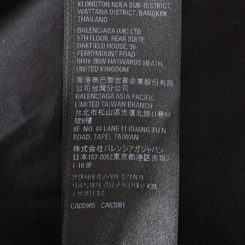 BALENCIAGA Size: L Cotton Back Logo Lifted Collar Shirt 22AW Long sleeve shirt black WS15798