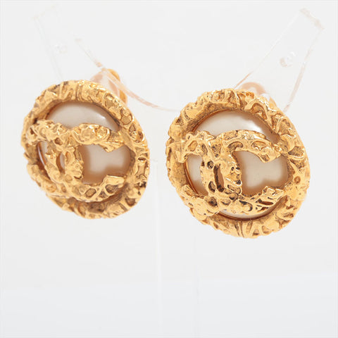 CHANEL 93P Boucle d'oreille perle COCO Mark or WS15800