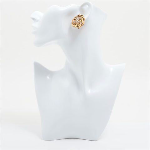 CHANEL 1988 COCO Mark Rhinestone Earring gold WS15801