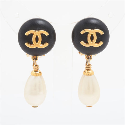 極美品 シャネル CHANEL 97P パール スイング イヤリング  ゴールド WS15809