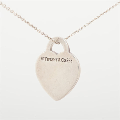 TIFFANY&Co. Heart Return Plate 925 Necklace Silver WS15827