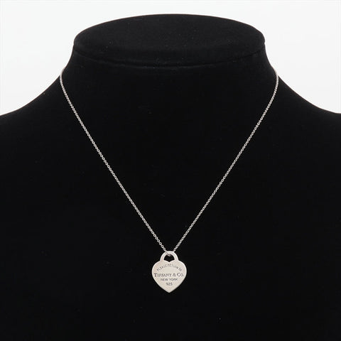 TIFFANY&Co. Heart Return Plate 925 Necklace Silver WS15827