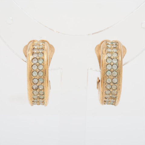 Christian Dior Rhinestone Earring gold WS15842