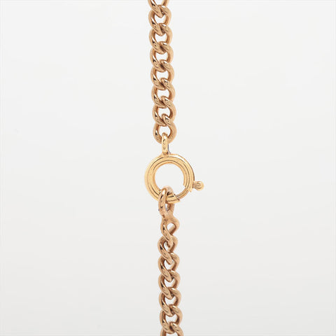 セリーヌ CELINE ペンダットトップ2つ パール ロゴ ハート ネックレス ゴールド WS15849