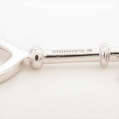 TIFFANY&Co. 750 WG Diamond Heart Key Necklace Silver WS15851