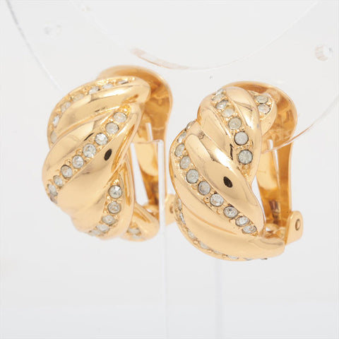 Christian Dior Rhinestone Earring gold WS15852