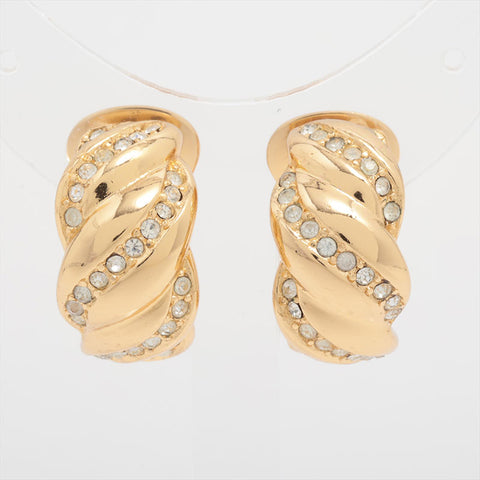 Christian Dior Rhinestone Earring gold WS15852