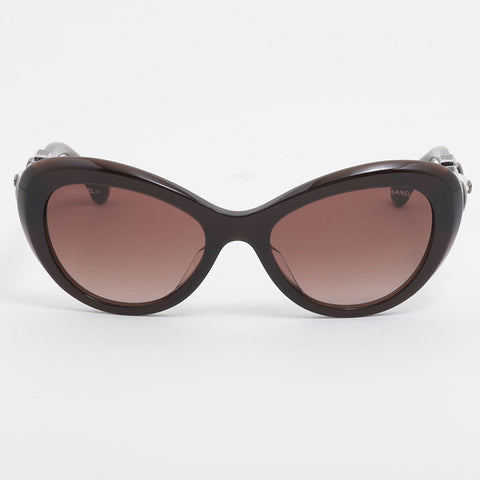 CHANEL COCO Mark Pearl COCO Mark 2020s sunglasses Brown WS15866