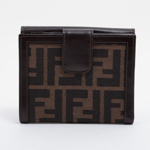 FENDI Zucca canvas Bifold Wallet Brown WS15868