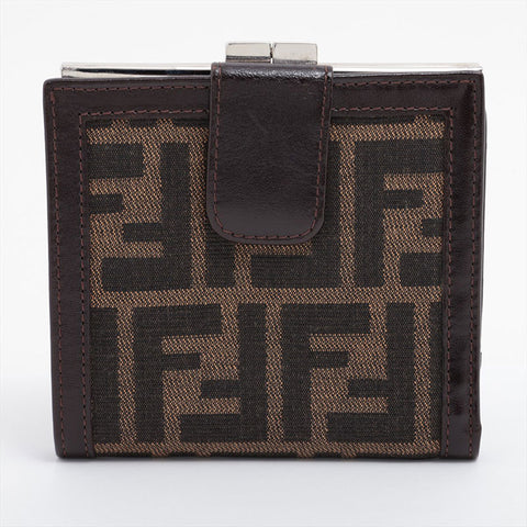FENDI Zucca canvas Bifold Wallet Brown WS15869