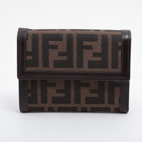 FENDI Zucca canvas Bifold Wallet Brown WS15872