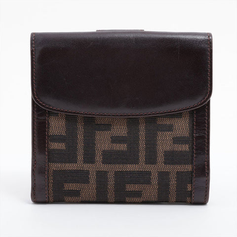 FENDI Zucca canvas Bifold Wallet Brown WS15873