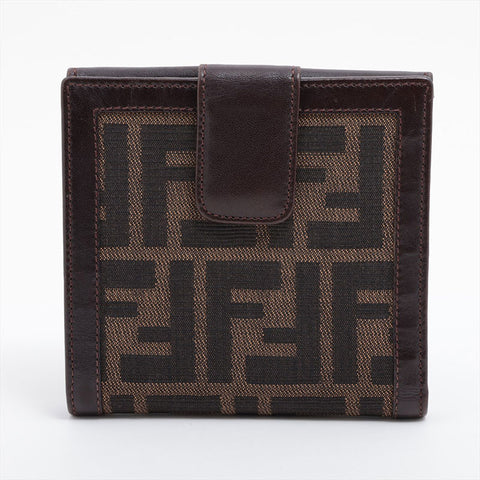 FENDI Zucca canvas Bifold Wallet Brown WS15873