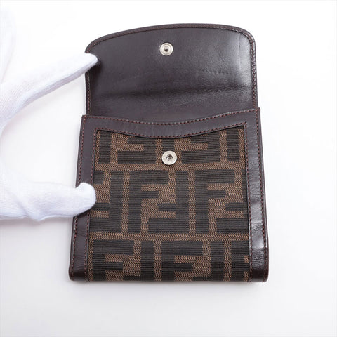 FENDI Zucca canvas Bifold Wallet Brown WS15873