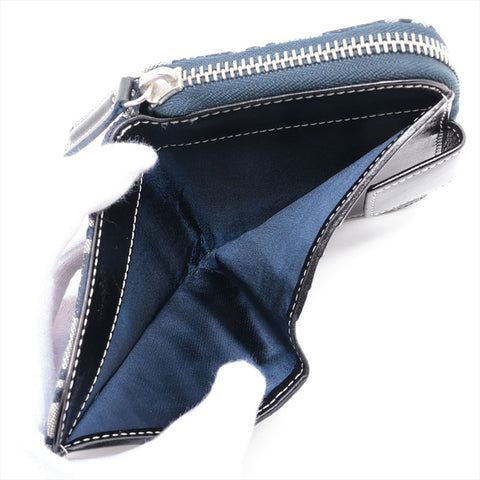 FENDI Zucchino Canvas Bifold Wallet Navy WS15874
