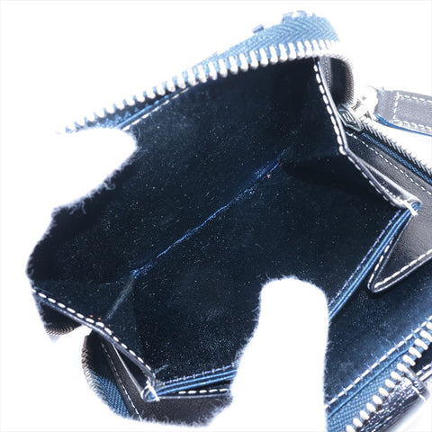 FENDI Zucchino Canvas Bifold Wallet Navy WS15874