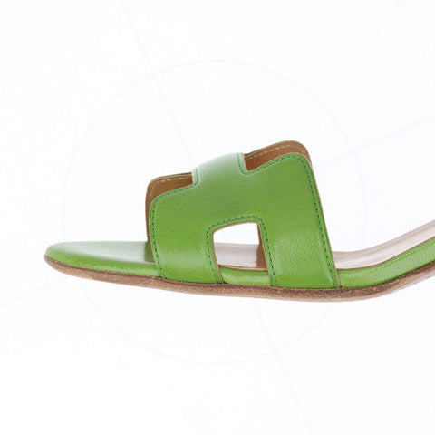 エルメス HERMES オラン レザー ヒール オアジス Size:36 パンプス ライトグリーン WS15876