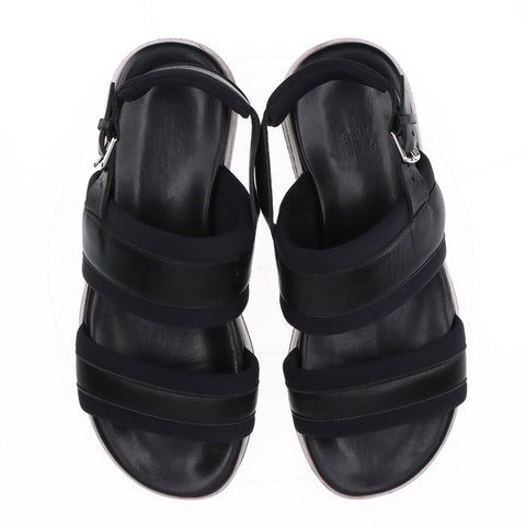 エルメス HERMES レザー オデッセイ Size:39 スポーツ サンダル ブラック WS15878