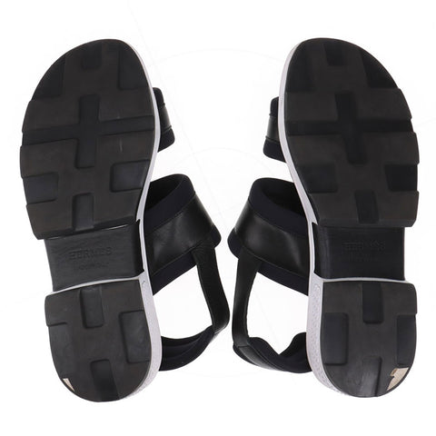 エルメス HERMES レザー オデッセイ Size:39 スポーツ サンダル ブラック WS15878