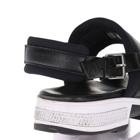 エルメス HERMES レザー オデッセイ Size:39 スポーツ サンダル ブラック WS15878