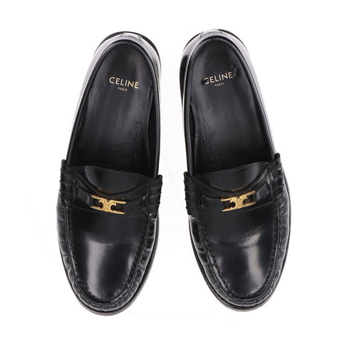 セリーヌ CELINE トリオンフ レザー Size:35 ローファー ブラック WS15880